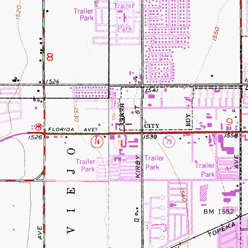 Topographic Map of Gibbel Park, CA