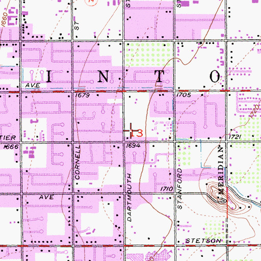 Topographic Map of Helen Hunt Jackson College Prep High School, CA