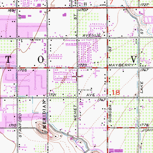 Topographic Map of Hemet Valley Seventh Day Adventist School, CA