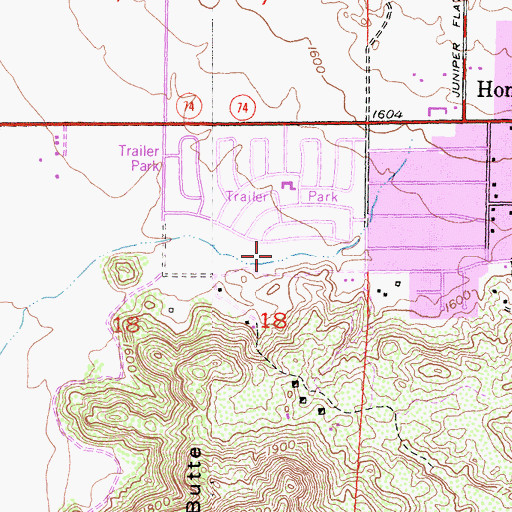 Topographic Map of Highland Palm Golf Course, CA