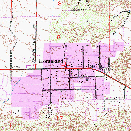 Topographic Map of Homeland Post Office, CA