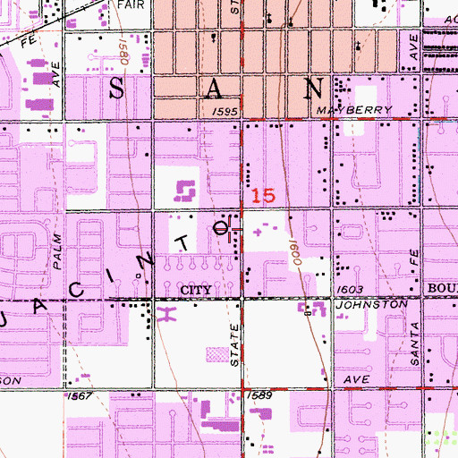 Topographic Map of Our Lady of the Valley Catholic Church, CA
