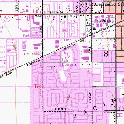Topographic Map of Panorama Golf Course, CA