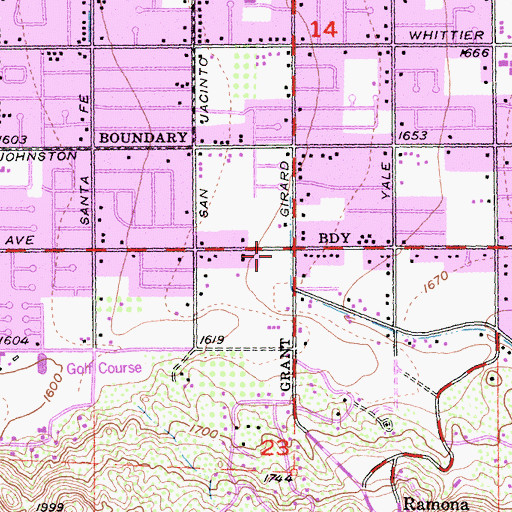 Topographic Map of Seventh Day Adventist Church, CA