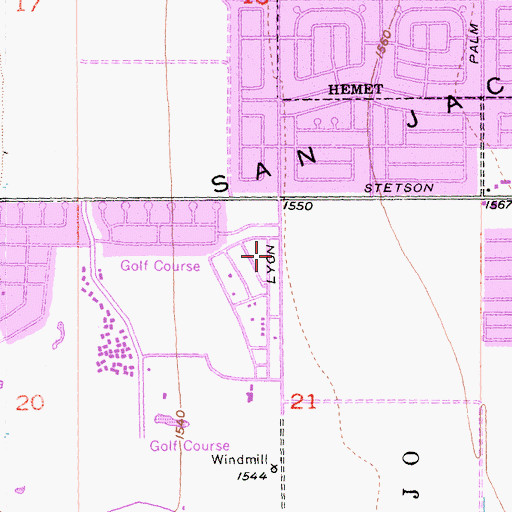 Topographic Map of Valley Evangelical Free Church, CA