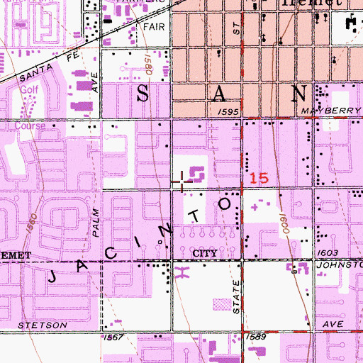 Topographic Map of Whittier Elementary School, CA