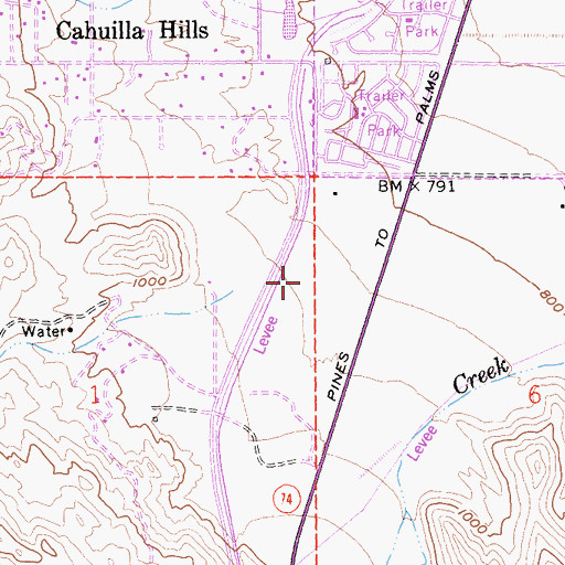Topographic Map of Bighorn Golf Club, CA