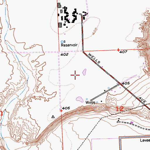 Topographic Map of Blythe Municipal Golf Course, CA