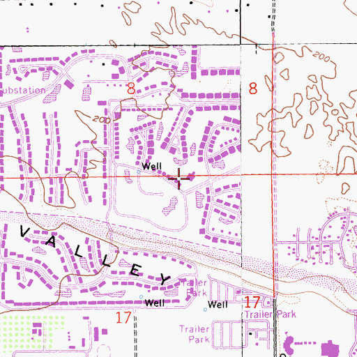 Topographic Map of Chaparral Country Club, CA
