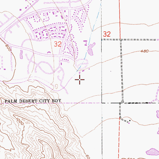 Topographic Map of Ironwood Country Club, CA