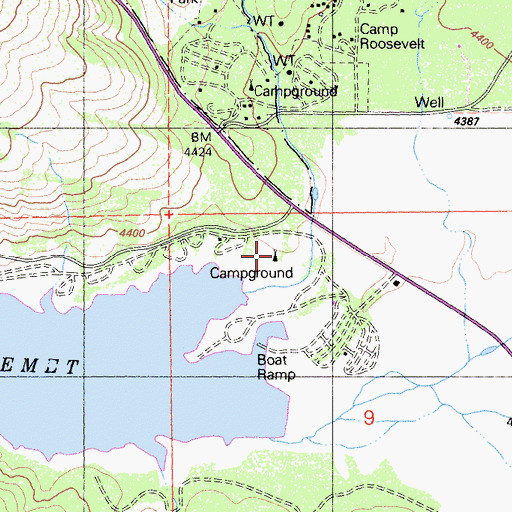Topographic Map of Lake Hemet Campground, CA