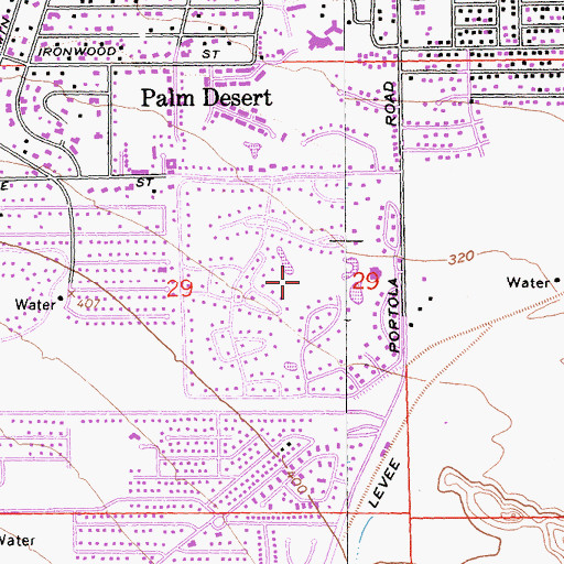 Topographic Map of Marrakesh Country Club, CA