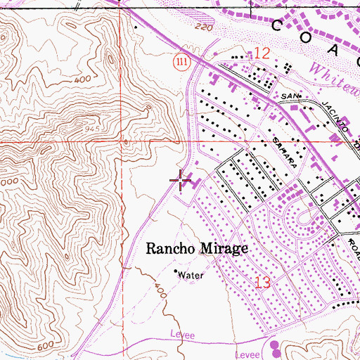 Topographic Map of Rancho Mirage Elementary School, CA