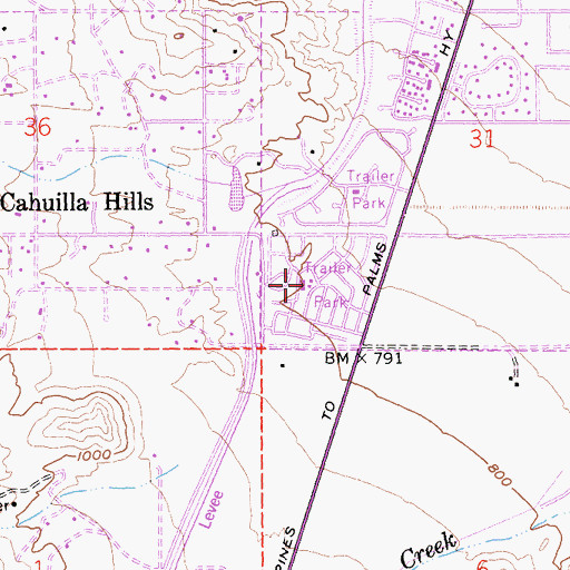 Topographic Map of Silver Spur Mobile Manor, CA