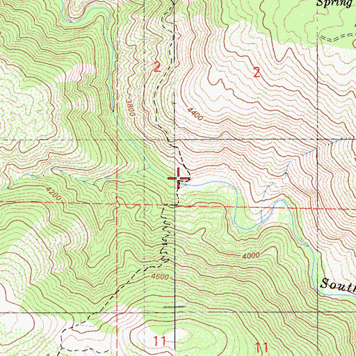 Topographic Map of South Fork Campground, CA