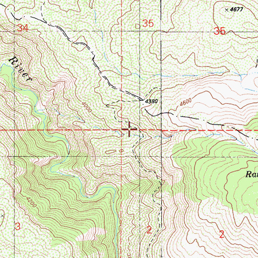 Topographic Map of South Fork Trail, CA