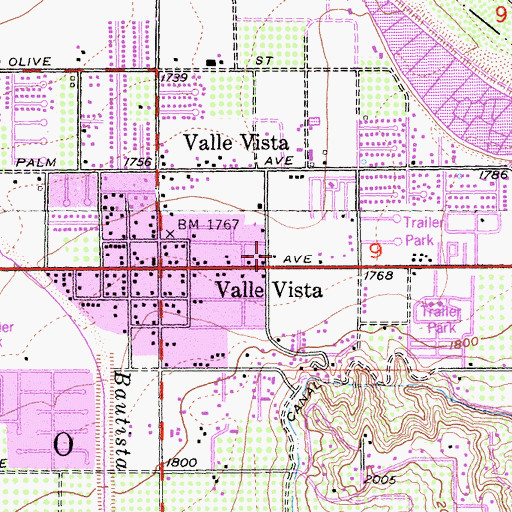 Topographic Map of Truth Tabernacle of Hemet, CA