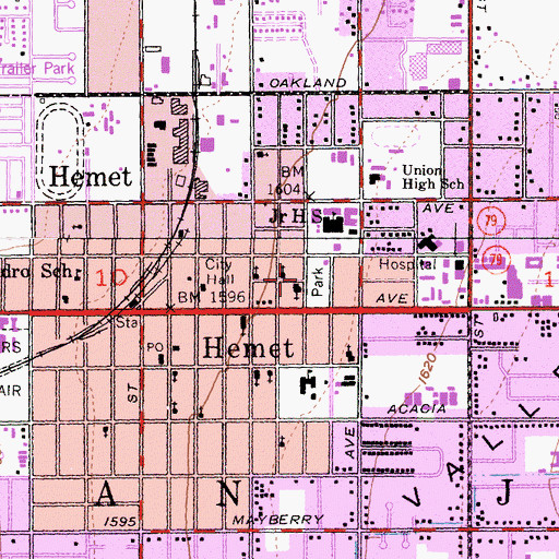 Topographic Map of Weston Park, CA