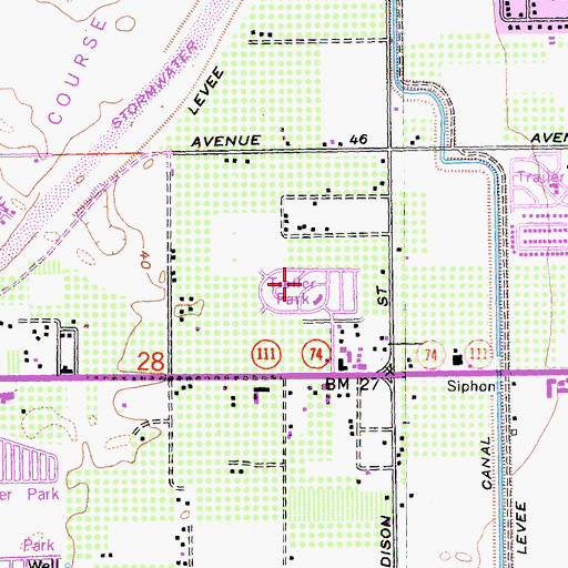 Topographic Map of Bermuda Palms Mobile Park, CA