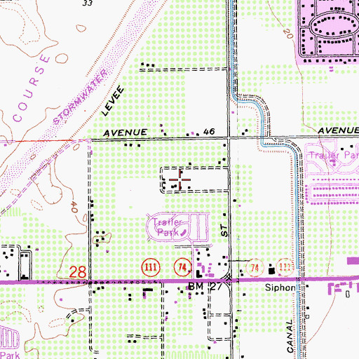 Topographic Map of Fiesta Recreational Vehicle Park, CA