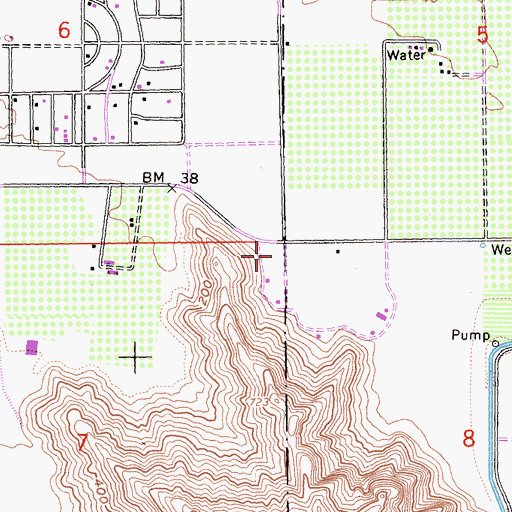 Topographic Map of Fritz Burns Park, CA