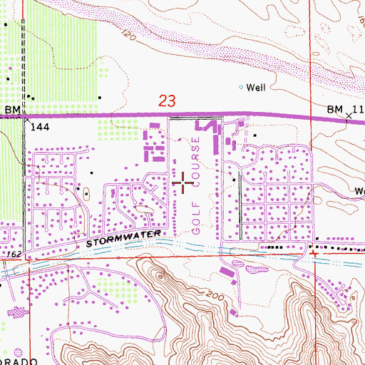 Topographic Map of Indian Wells Country Club, CA