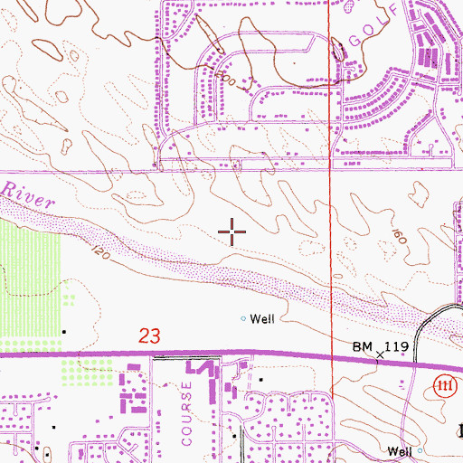 Topographic Map of Indian Wells Golf Resort, CA