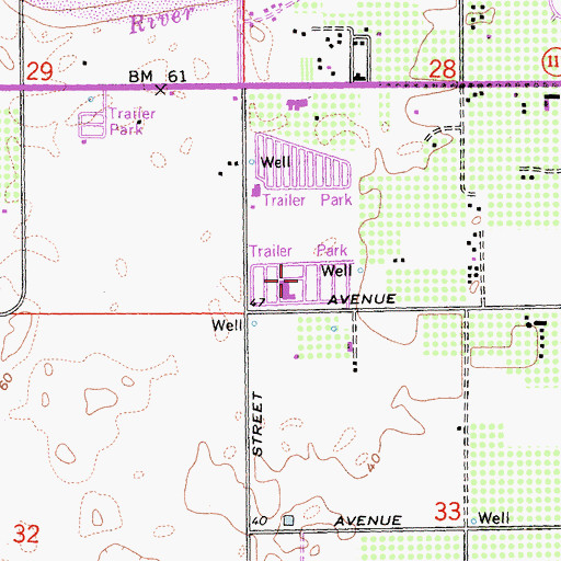 Topographic Map of Indian Wells Mobile Home Park, CA