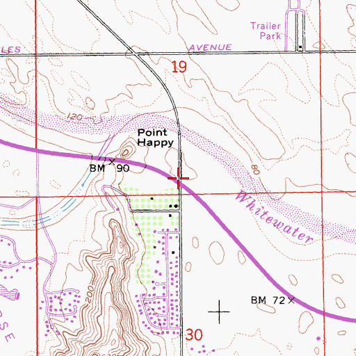 Topographic Map of One Eleven La Quinta Shopping Center, CA