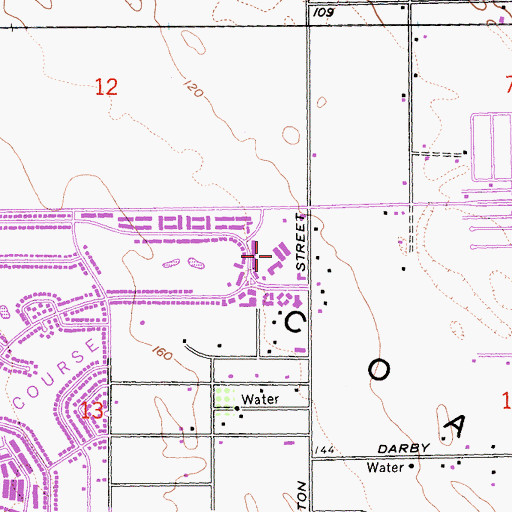 Topographic Map of Palm Desert Country Club Branch Riverside City and County Public Library, CA
