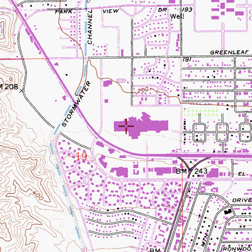 Topographic Map of Palm Desert Shopping Center, CA