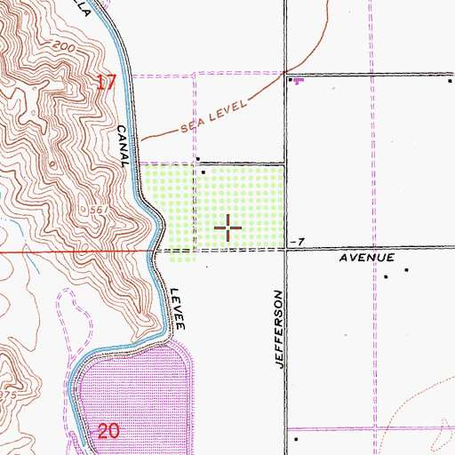 Topographic Map of Professional Golfers Association West Golf Course, CA