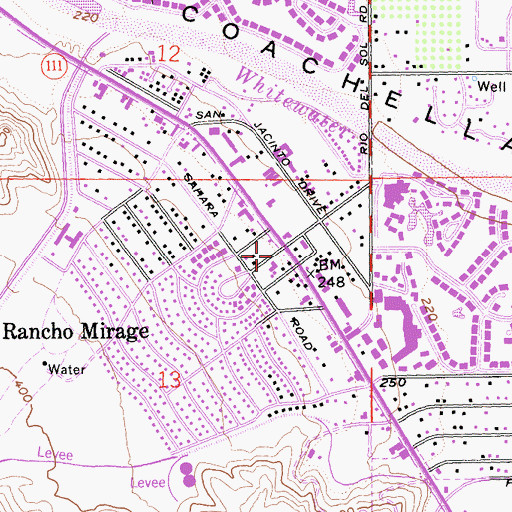 Topographic Map of Rancho Mirage Chamber of Commerce, CA
