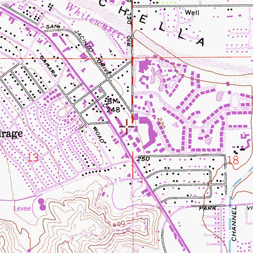 Topographic Map of Rancho Mirage Public Library, CA