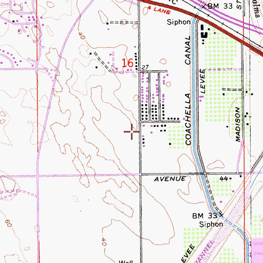 Topographic Map of Second Missionary Baptist Church, CA