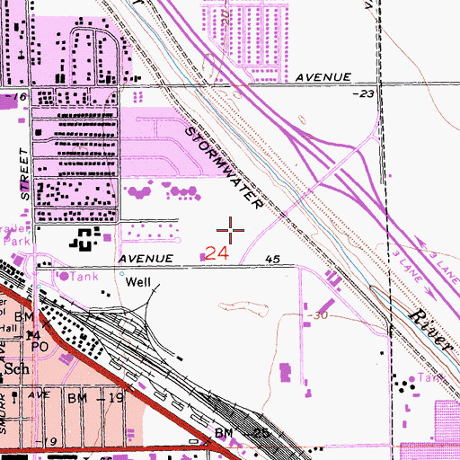Topographic Map of Amistad High School, CA