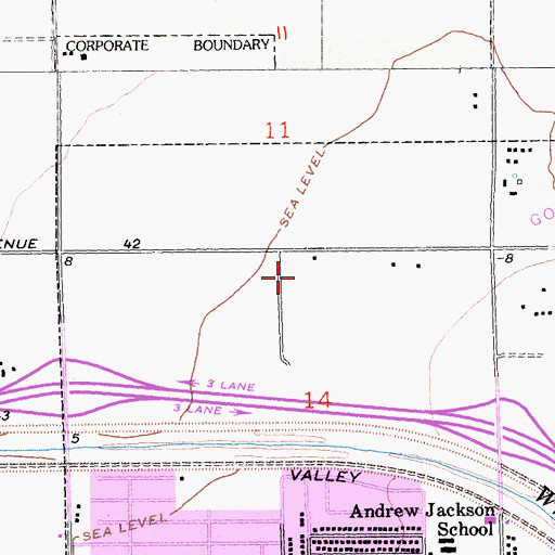 Topographic Map of Bobs Roundup Recreational Vehicle Park, CA