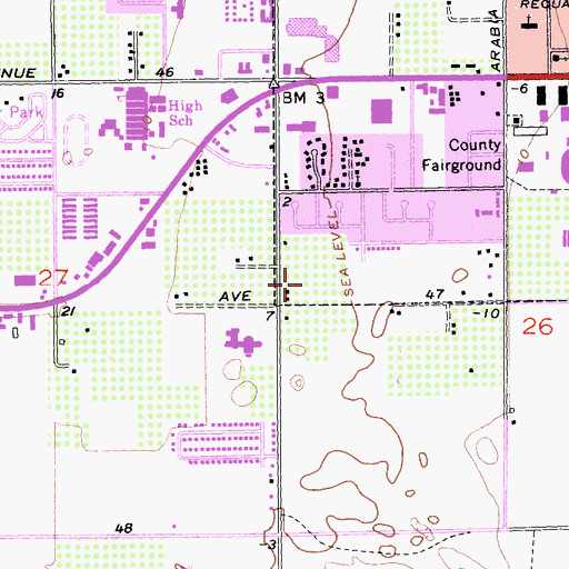 Topographic Map of Carreon Park, CA