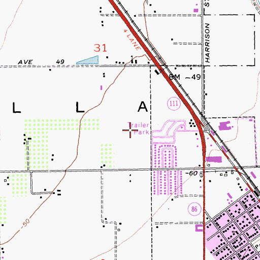 Topographic Map of Cesar Chavez Elementary School, CA