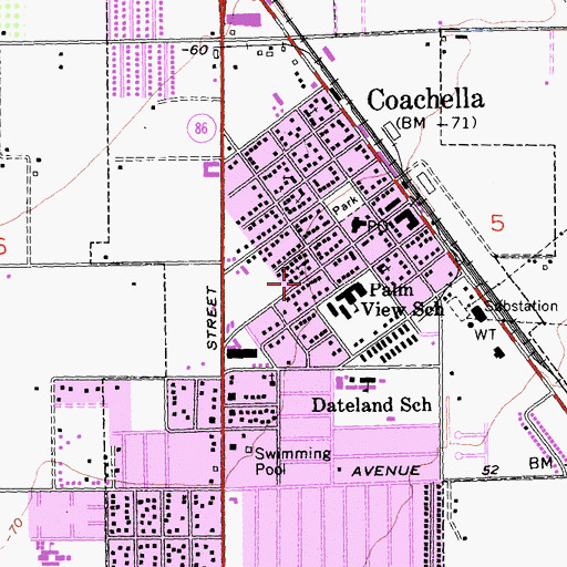 Topographic Map of Coachella Chamber of Commerce, CA