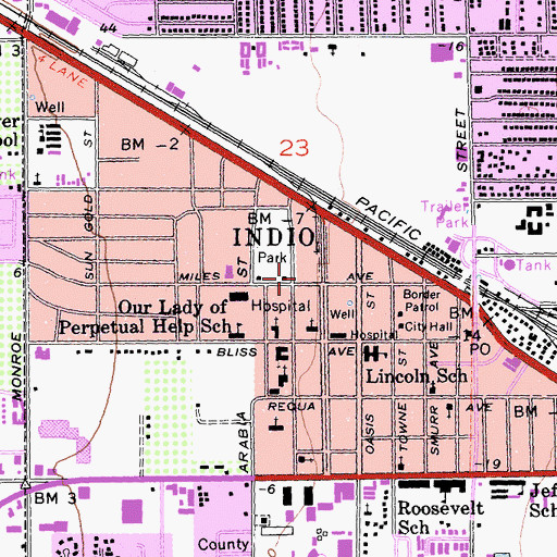 Topographic Map of Coachella Valley Museum, CA