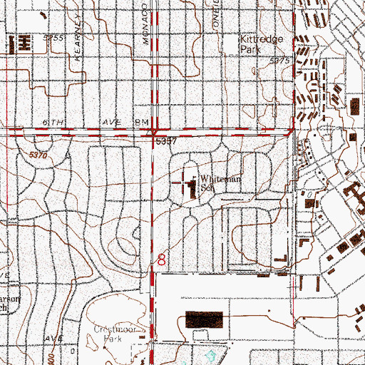 Topographic Map of Denver Language School, CO