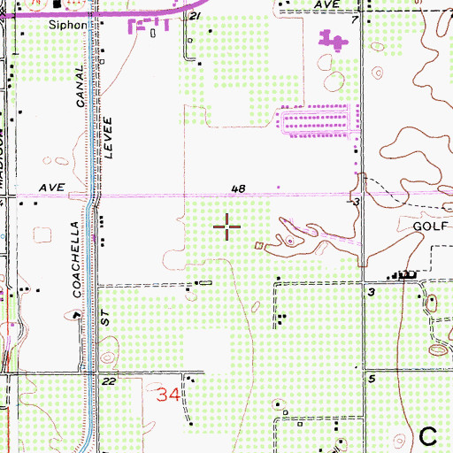 Topographic Map of Desert Groves Mobile Home Park, CA
