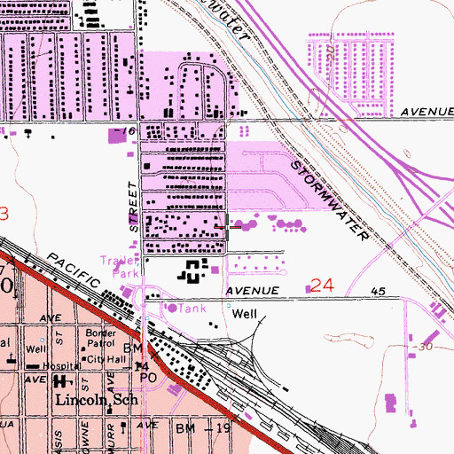 Topographic Map of Dwight Eisenhower Elementary School, CA