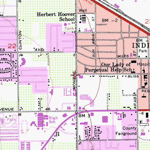 Topographic Map of Fountain of Living Water Church, CA