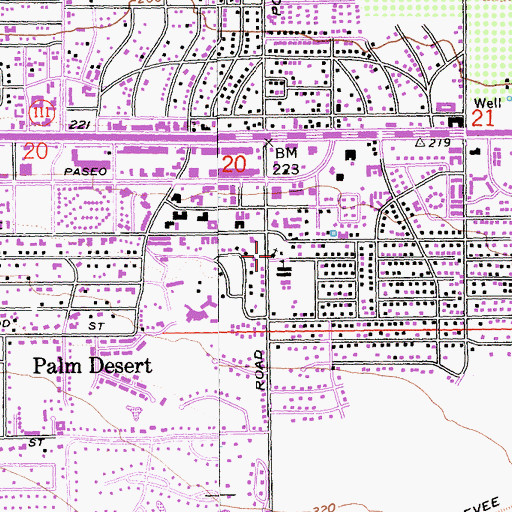 Topographic Map of Hope Lutheran Church, CA