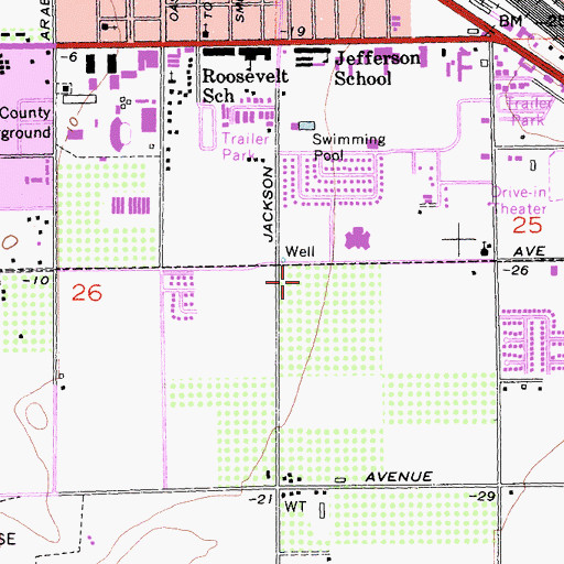 Topographic Map of Indian Waters Recreational Vehicle Park, CA