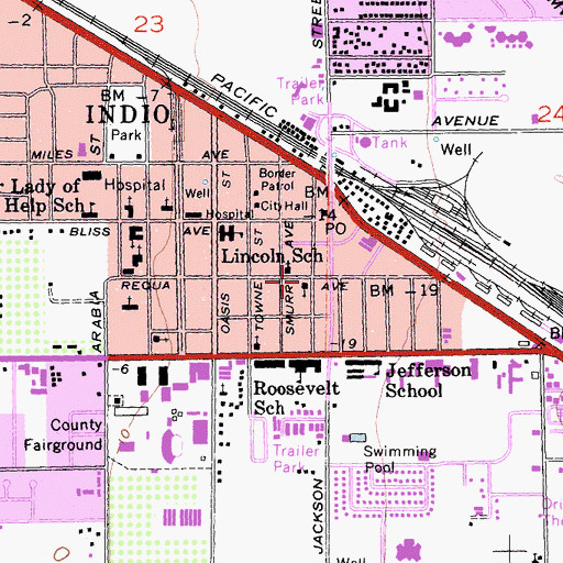 Topographic Map of Indio Christian Center, CA