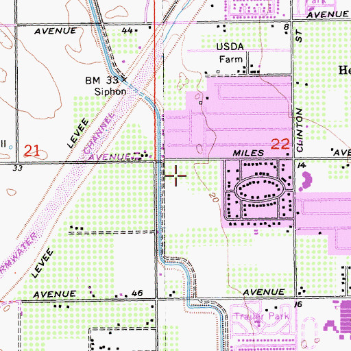 Topographic Map of Indio Middle School, CA