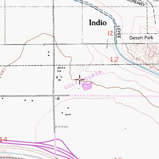 Topographic Map of Indio Municipal Golf Course, CA